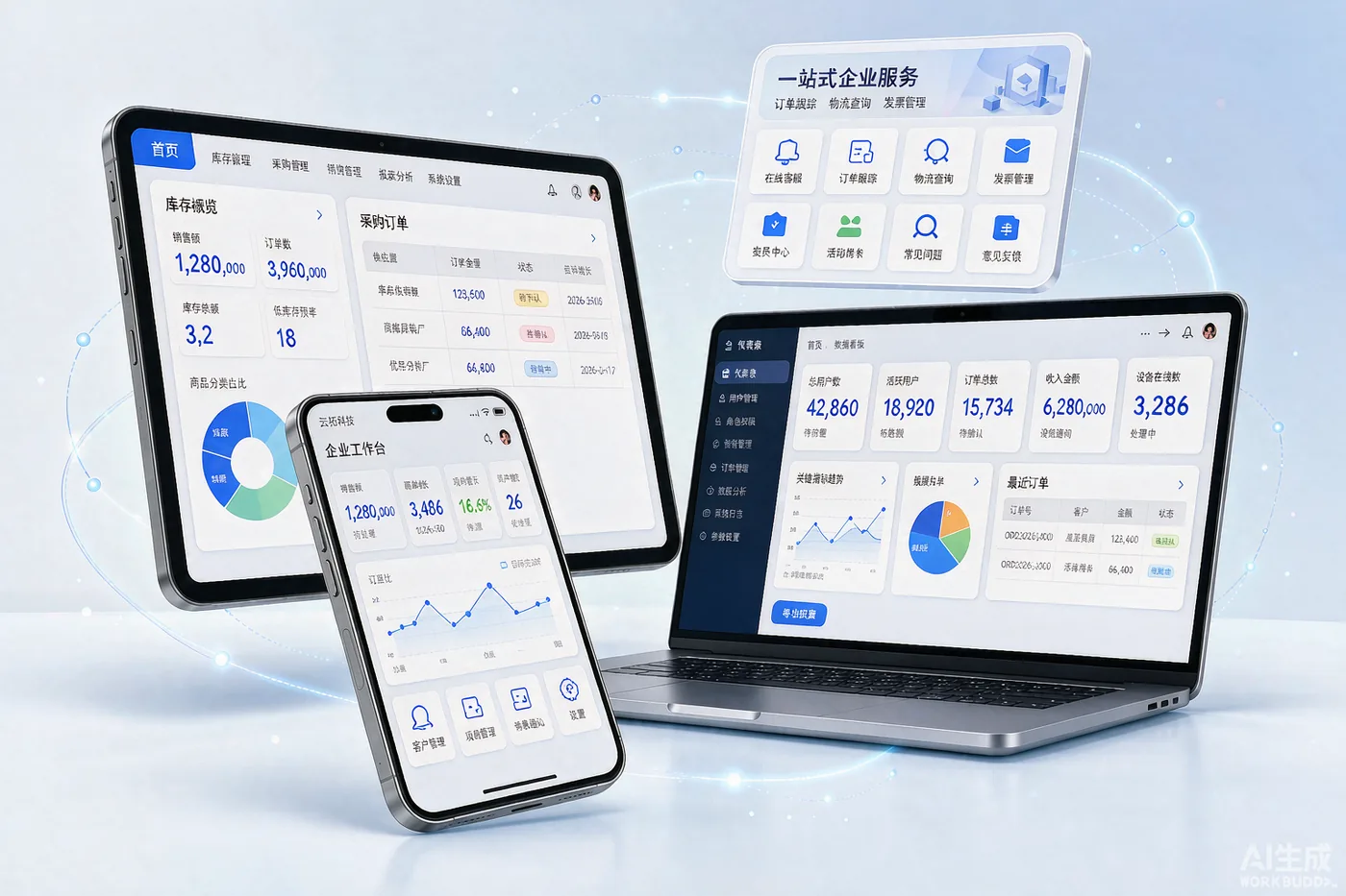 APP、ERP、小程序、Web 系统组成的企业软件产品生态